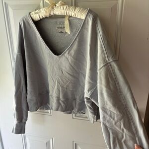 Abercrombie & Fitch Light Gray Garment Dyed Top